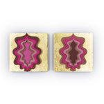Golden Pynk Portals- Layered and painted laser cut wood on wood panel with gold leaf. Each purchase comes as a set of two portals: one going outward and one coming inward.
