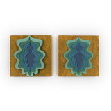 'Ocean Sky' Portals- Layered and painted laser cut wood on wood panel. Each purchase comes as a set of two portals: one going outward and one coming inward.